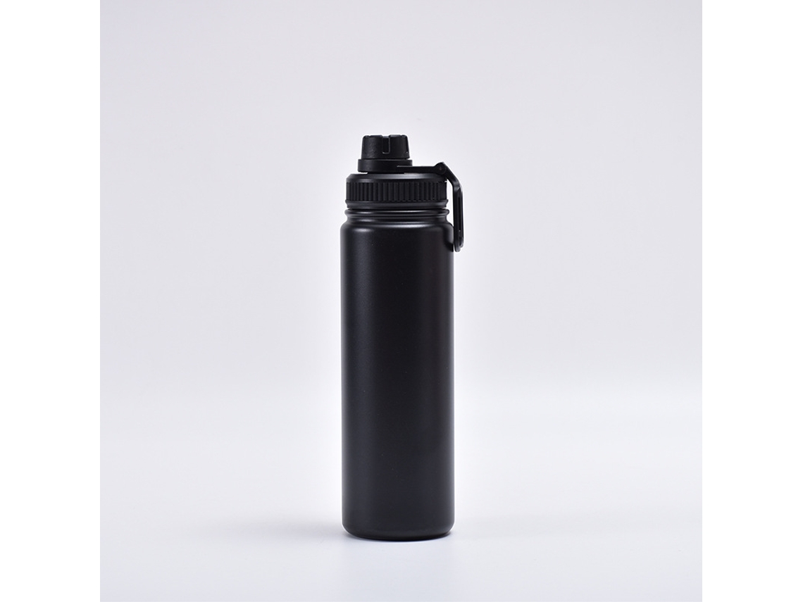 (preta) Garrafa De Água Esportiva Isolada De 750ml, Feita De Aço Inoxidável Com Titânio Puro, Portátil