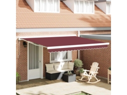 Vidaxl Toldo Retrátil Automático 400x300 Cm Bordô