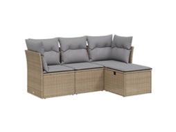 Garden Sofa Set, Garden Sofa Sets Vidaxl Bege Rattan / Vime (n/a)