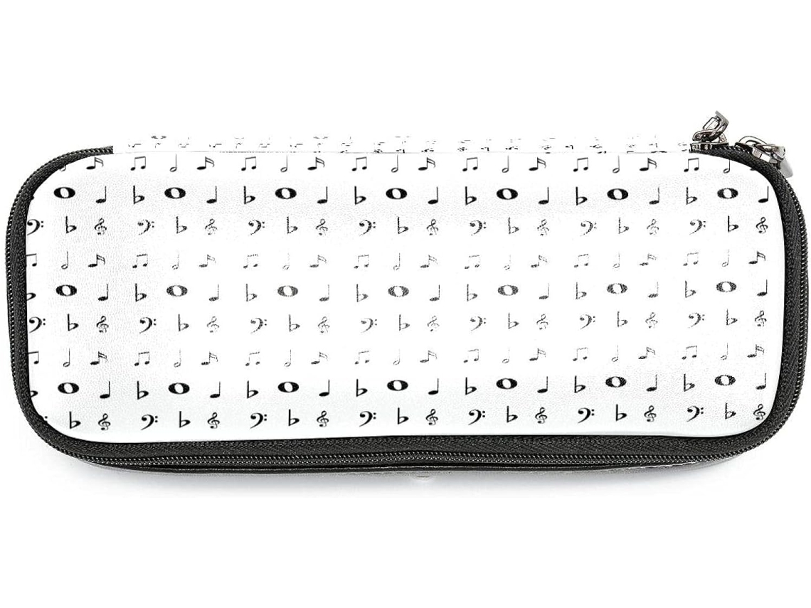 Amplo e espaçoso organizador com partituras musicais retrô, lápis e marcadores. Ideal para escola, mesa, adultos e meninas.