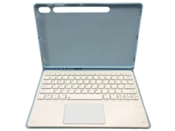 Capa de Teclado Bluetooth para Samsung Tab S7fe 12.4t730/t735 Teclado Bluetooth Touch Magic Keyboard,português, Azul Celeste e Branco XIAOMOYU