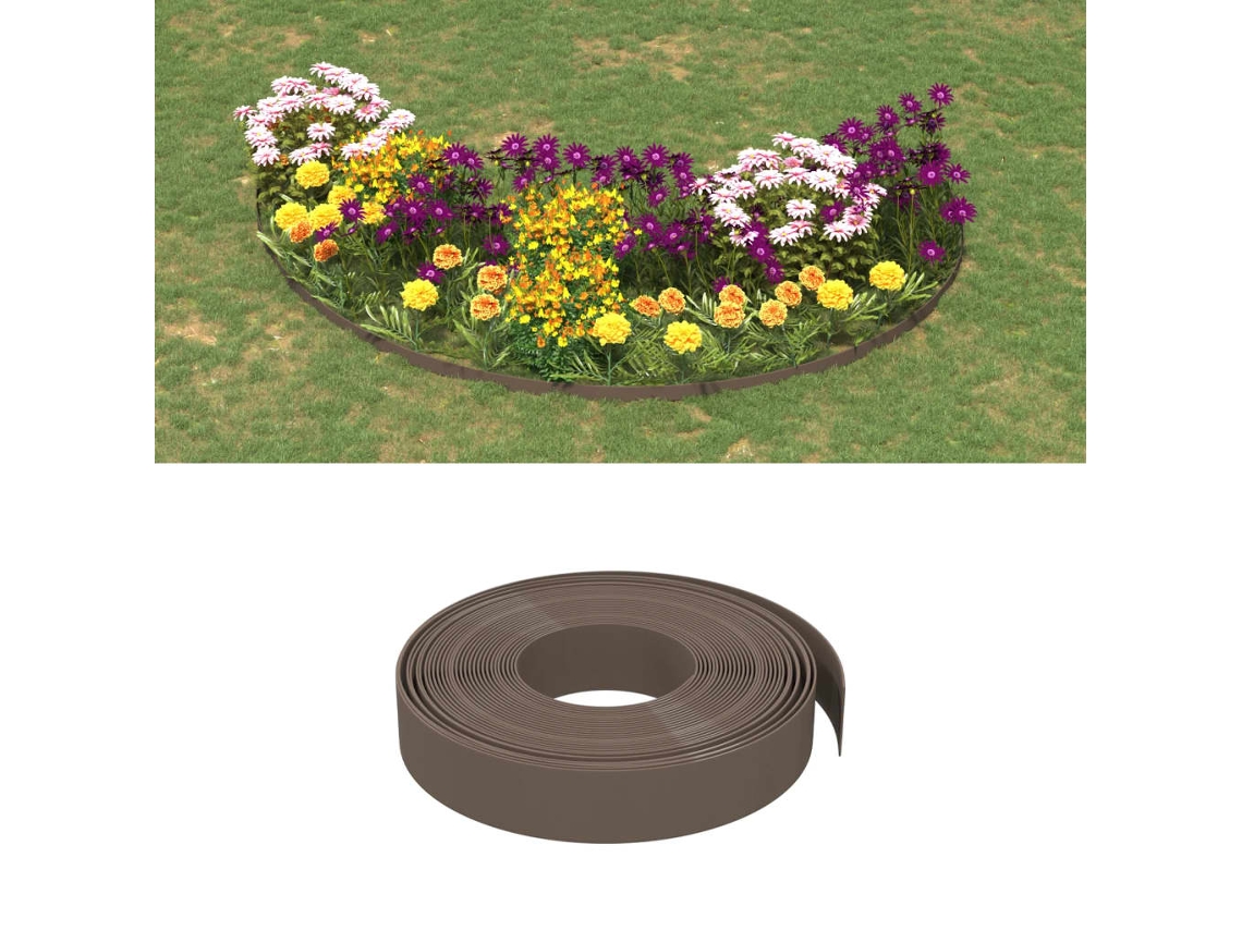 Vidaxl Borda De Jardim 10 M 10 Cm Polietileno Castanho