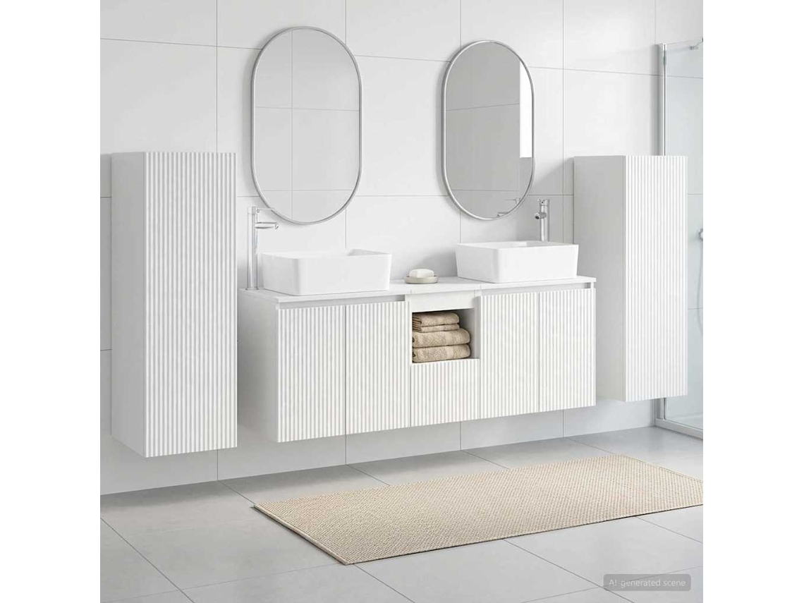 Vidaxl Conjunto De Móveis Para Banheiro 5 Unid. Branco Brilhante