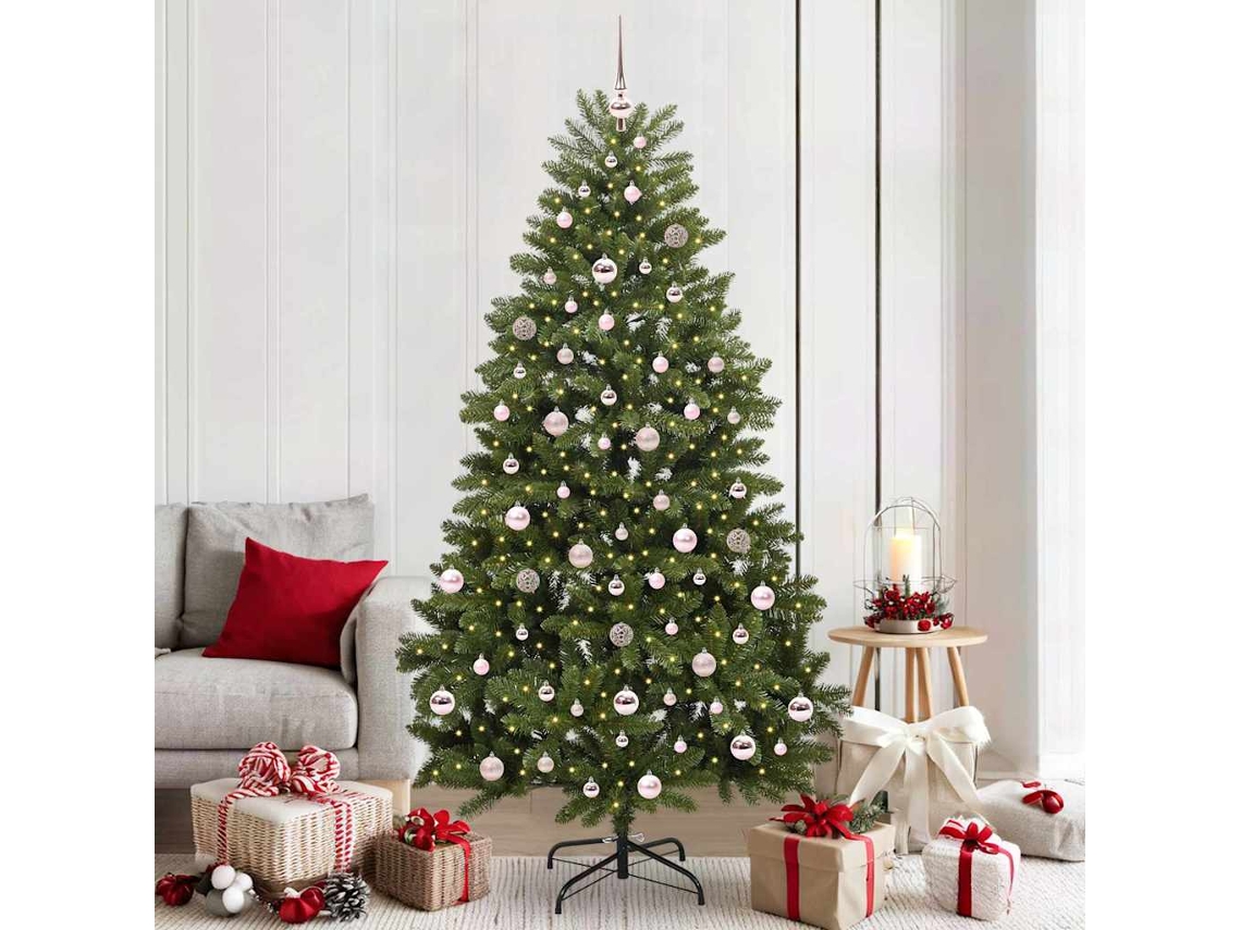 Vidaxl Árvore De Natal Artificial Verde 210 Cm Pvc E Metal