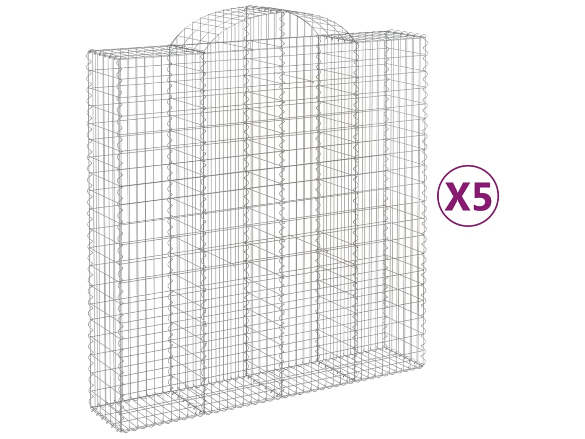 Gabion Basket, Gabion Baskets Vidaxl Prateado Ferro (200 X 50 X 200/220 Cm)