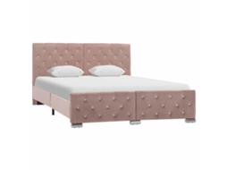 Bed Frame, Bed Frames Vidaxl Cor-de-rosa Veludo (140 X 200 Cm)