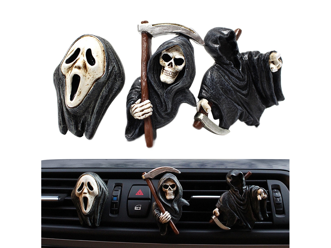 3 Pack Clipes de Vento Difusor de Ar Carro Halloween Esqueleto Fantasma Aromaterapia Decor S/MARCA