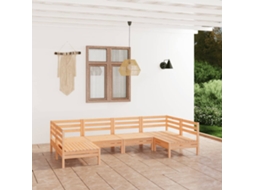 Vidaxl 6 Pcs Conjunto Lounge De Jardim Pinho Maciço