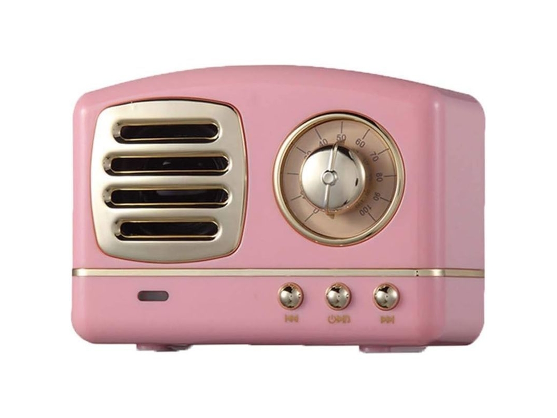 CAIXA de som Bluetooth retrô YURU, rádio FM, 5W, bateria 6h, suporte cartão TF e pen drive