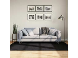 Vidaxl Tapete De Pelo Curto Oviedo 140x200 Cm Preto