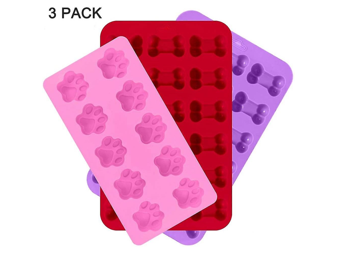 Molde de Silicona para Gelo com Forma de Pata e Osso de Cão Reutilizável