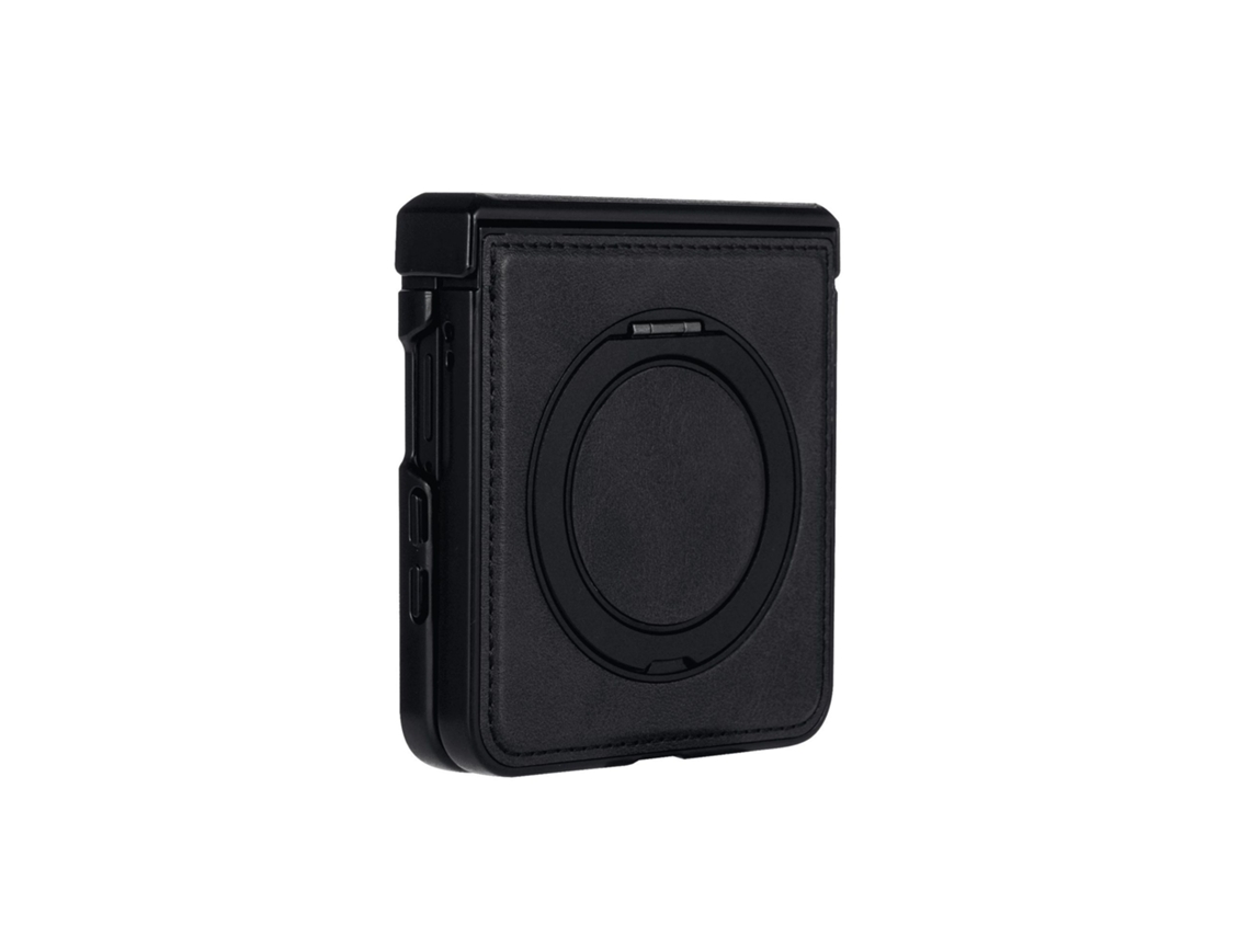 Capa Para Samsung Galaxy Z Flip 6,com Anel Giratório, Proteção Magnética E À Prova De Choque Dobrável E Fina. Preto Hexinyigjly