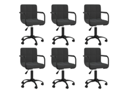 Vidaxl Cadeiras De Jantar Giratórias 6 Pcs Veludo Preto