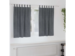 Vidaxl Cortinas Opacas 2 Unid. Cinzento-claro 140 X 140 Cm Veludo
