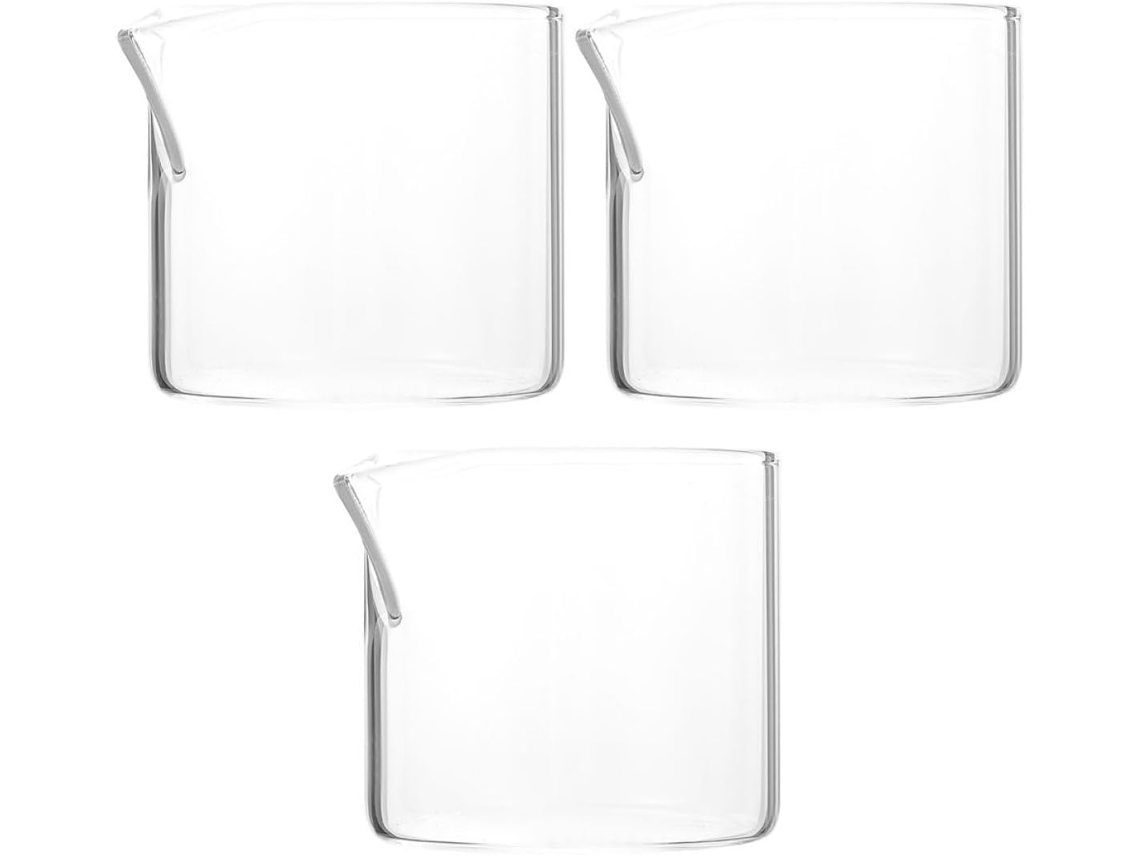 Conjunto De 3 Jarras De Vidro Para Leite, 60ml, Xarope, Com Bico Dosador Preciso, Ideais Latte Art