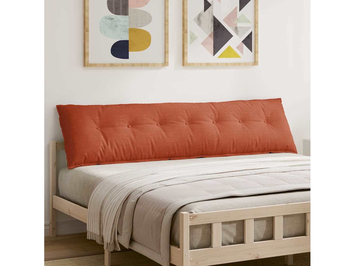 Vidaxl Travesseiro Para Costas Laranja Vermelho 200 X 50 Cm