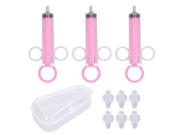 Mali 3pcs Irrigador Nasal Bebê Portátil 12ml com 6 Pontas de Silicone Rosa