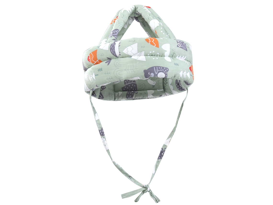 Primerox capacete de Segurança para Bebê Proteção Cabeça Macio Algodão para Rastejar Andar Verde Floresta