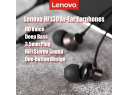 Fones De Ouvido Lenovo Hf130 Com Microfone 3.5mm