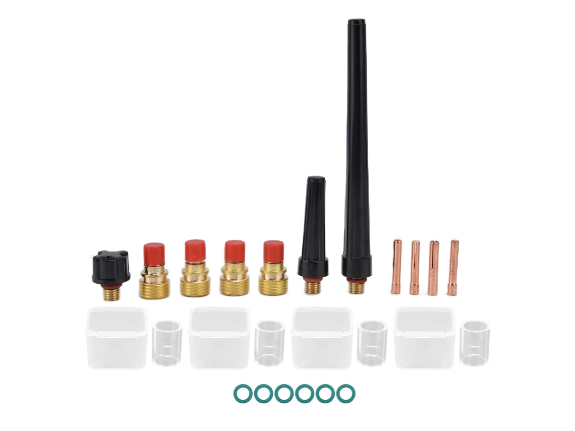 Kit De Acessórios Para Soplete Tig 21 Peças: Coleteras, Copas De Vidro, Taponeras Para Modelos Wp‑9 20 25 300a