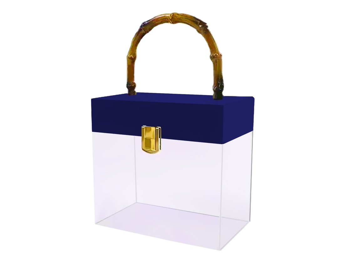 Laxiscreed Cadeirão Azul Escuro Em Acrílico Para Casa E Escritório, Tamanho 16.95x9.9x16.05cm