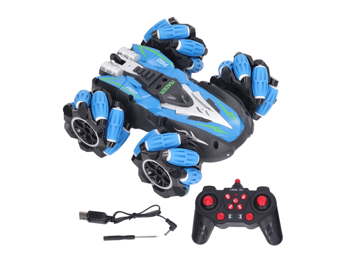 Primerox carro de Controle Remoto 2.4g 360° Rotação Stunt Alta Velocidade Derrapagem para Crianças Acima de 6 Anos Azul