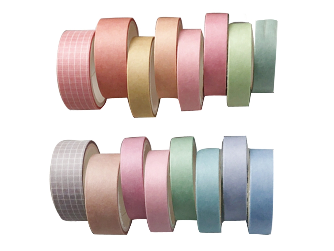 Fita Adesiva Washi, 16 Rolos, De Fita Adesiva Washi Fina Em Tons Pastel, Pacote De Fita Decorativa Arco, Íris Diário Criativo