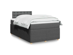 Vidaxl Cama Boxspring Com Colchão 120x190 Cm Tecido Cinzento-escuro