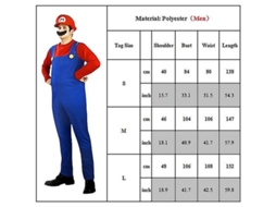 Fantasia de Cosplay FEMININA FAST de Encanador Mario Luigi Bros para Adultos e Crianças Festa Halloween Carnaval