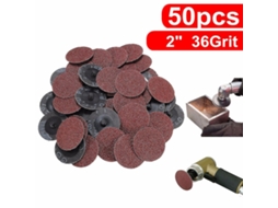 50 Peças 36 Grit 2 Roller Lock Lixa Discos De Moagem Tipo R Roloc Máquina De Moagem Abrasiva Slowmoose