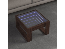 Vidaxl Mesa Centro Luzes Led Infinity 50x53x30 Cm Carvalho Castanho