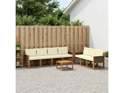 Vidaxl Conjunto De Sofás Para Exterior 8 Pcs Natural E Creme