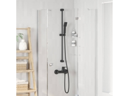 Vidaxl Conjunto De Cabeça De Chuveiro Preto 150 Cm Aço Inoxidável