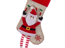 Meia De Natal De Tecido Multicolorido Papai Noel 47 X 28 X 28 Cm Olysi Shop