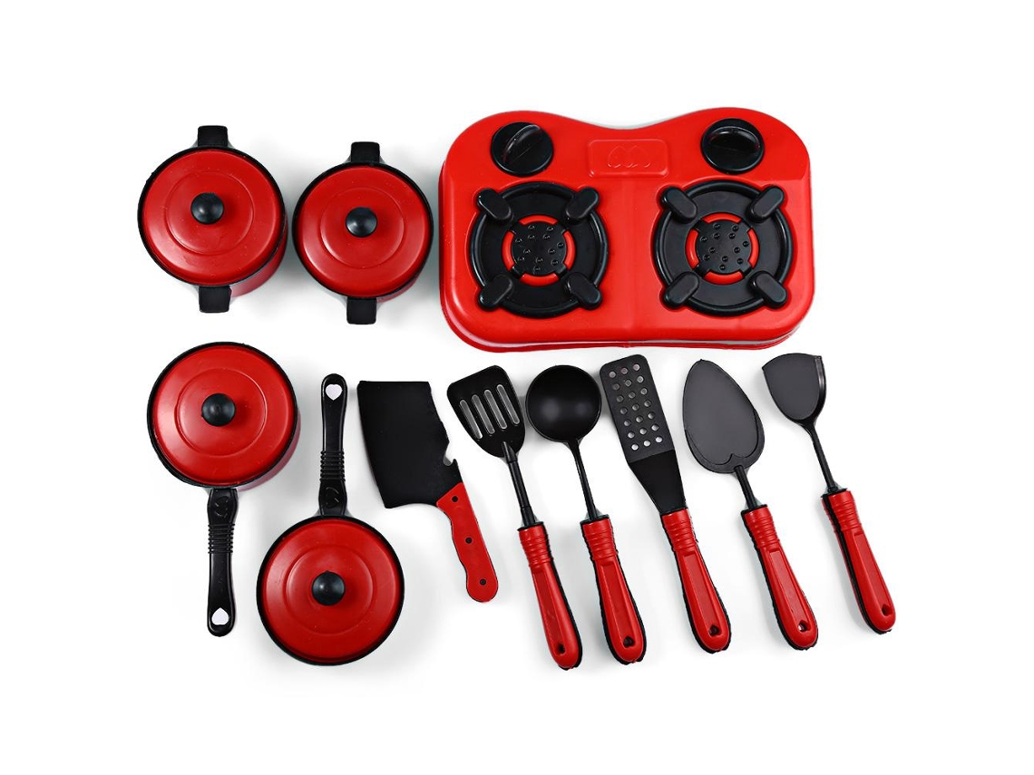 Conjunto De Cozinha Infantil Verde 73cm Plástico Com Som E Luz Brinquedo Para Crianças