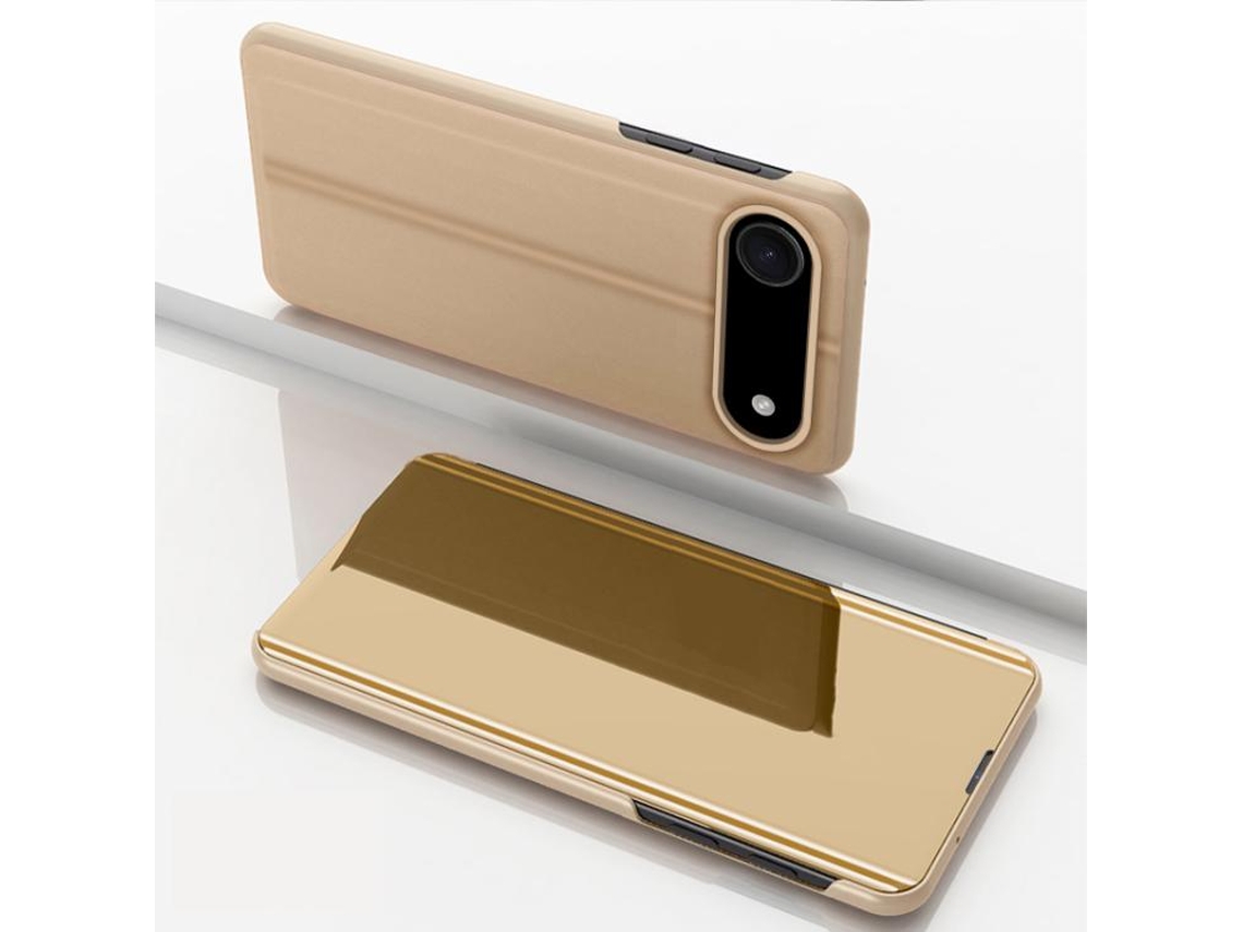 Capa De Couro Para Iphone 17 Air Com Suporte - Acabamento Espelhado E Aba Horizontal.