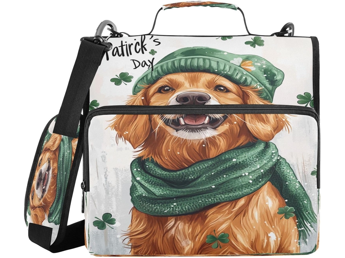 Organizador de 3 argolas para cães, 3,8 cm de altura, com várias opções de bolsas para carteira escolar.
