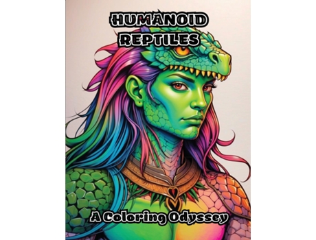 Livro Humanoid Reptiles A Coloring Odyssey de ColorZen (Inglês)