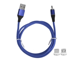 Aetheria cabo de Carregamento Magnético 3 em 1 Tricô de Náilon 5a Super Rápido para Ios/type C/micro Usb Azul