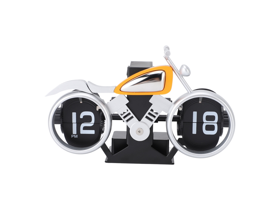 Relógio de Mesa de Palanca Mecânica, Plástico Pvc, Bateria, Moto, Quarto, Sala, Escritório, Naranja | S/MARCA