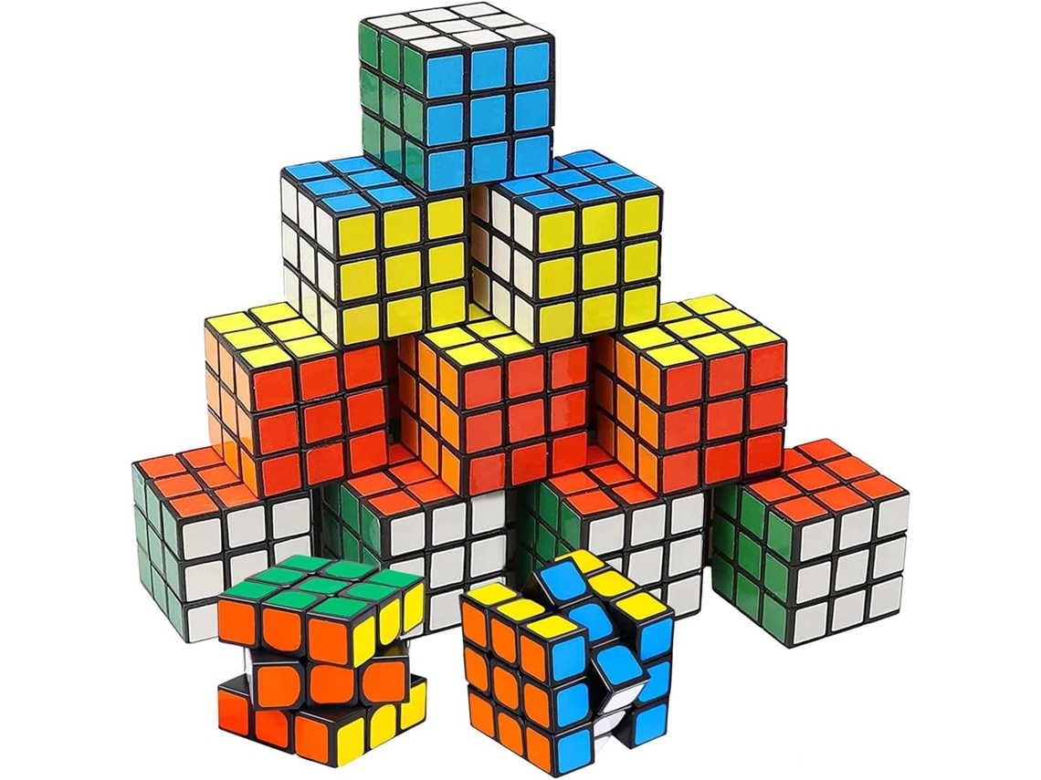 12 Mini Cubos Mágicos Sticken, De Quebra-cabeça 3*3*3cm, Velocidade