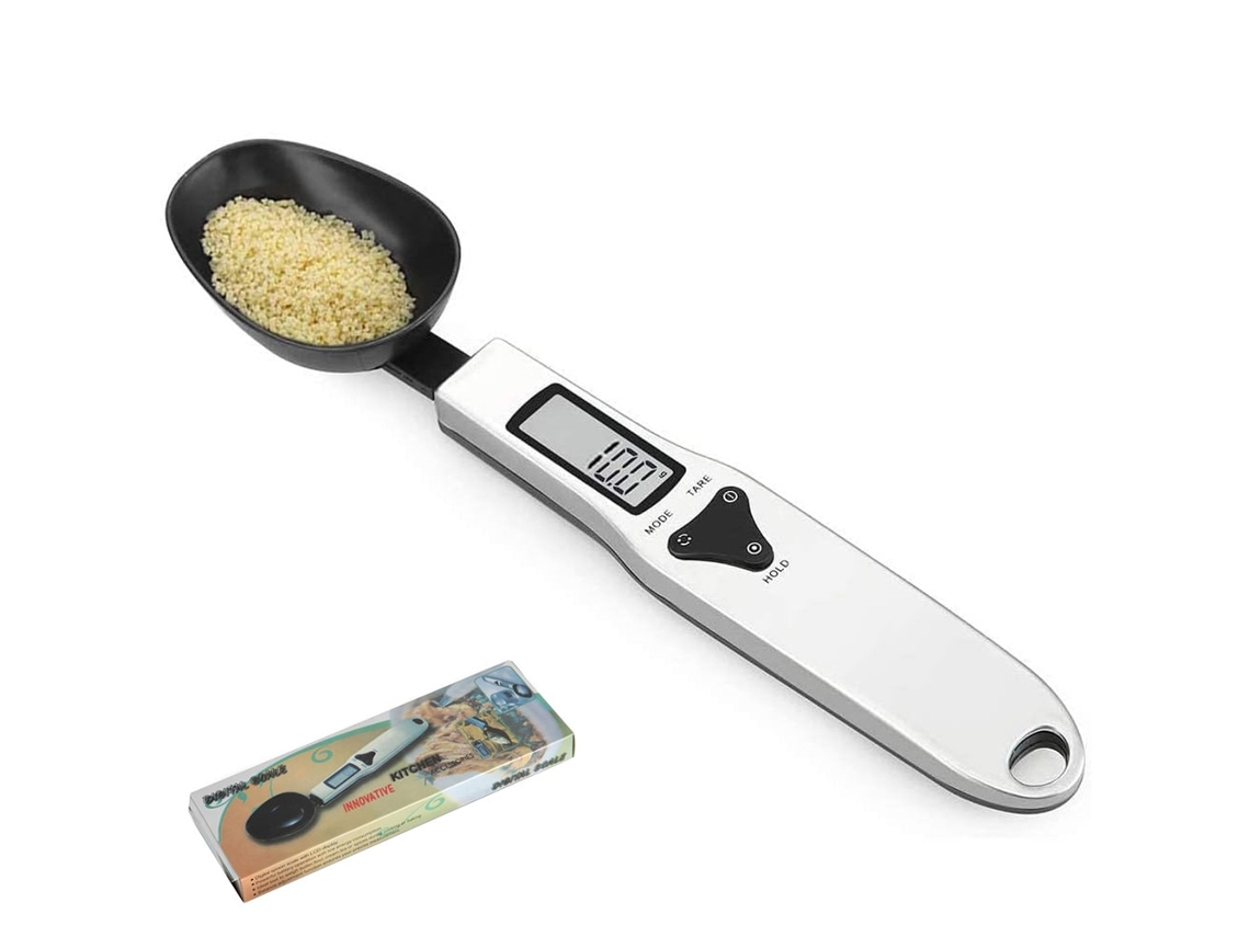 Balança Digital 0.1-300g Lcd Em Aço Inoxidável 230x50x23mm