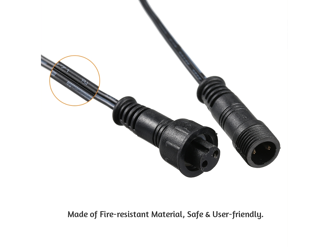 Rebe-cabo De Extensão Tomshine 5 Pacotes 1m/3.3pés Conectores De 2 Pinos Macho/fêmea Ip67 Resistente À Água Para Luzes De Terraço