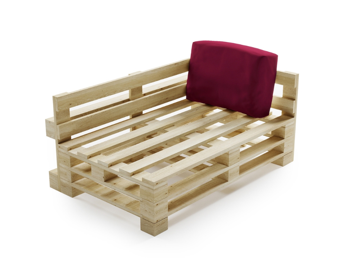 Almofada Amovível De Canto De Palete De Poliéster Bananair 60x40 Cm Vermelho