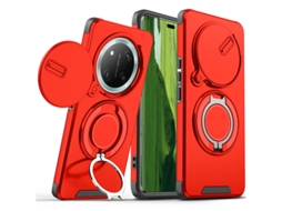 Capa PANOONA para Honor 400 Lite com Lente Deslizante Proteção Extra para Câmera e Anticair Vermelho