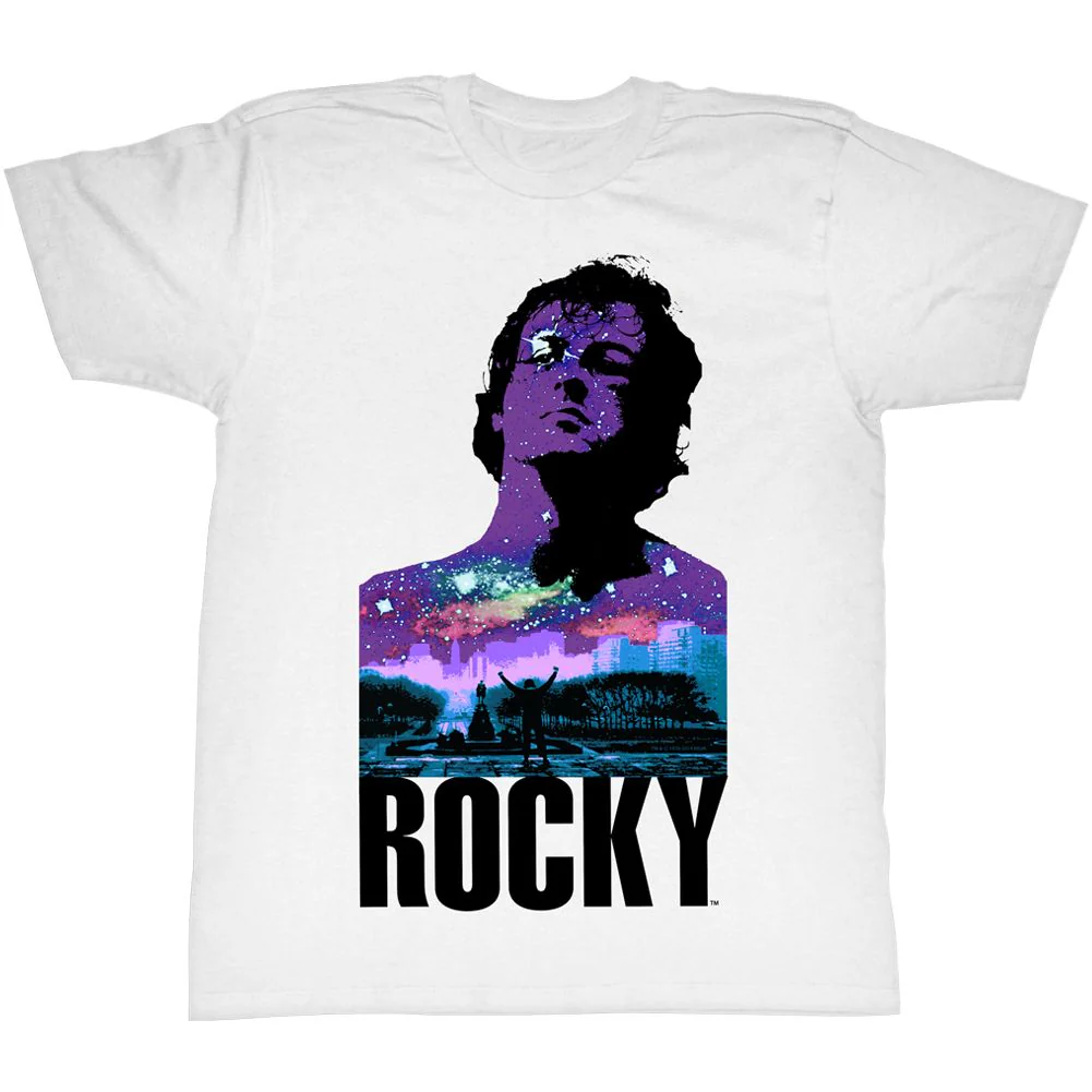 Unisex Adult T-shirt Rockinstone Rocky Movie Wrong White Sizel