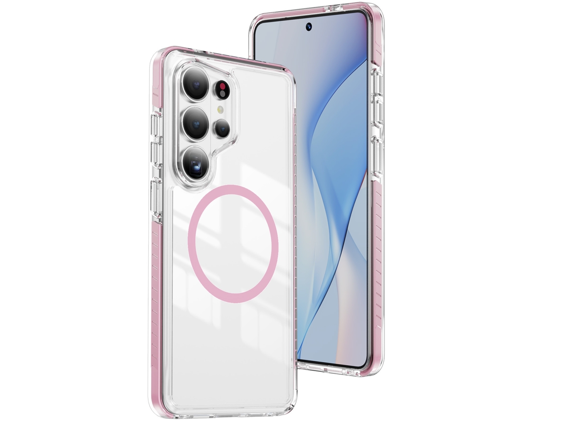 Capa Transparente compatível Com Magnsafe Para Samsung Galaxy S26 Plus - Rosa