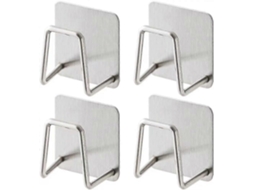 Portavasos Esponja Adhesivo para Fregadero de Cocina Accesorio Anti humedad Secado Rápido Acero Inoxidable 4 Piezas