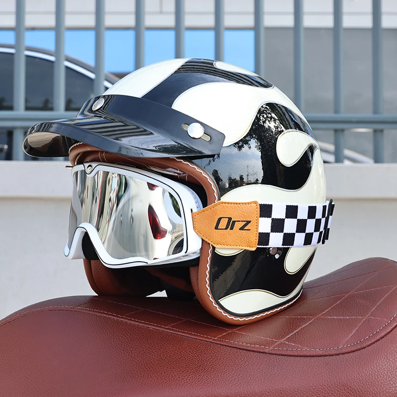 (xl) Capacete 3/4 Aberto Em Abs, Certificado Dot, Resistente A Impactos, Com Proteção Uv