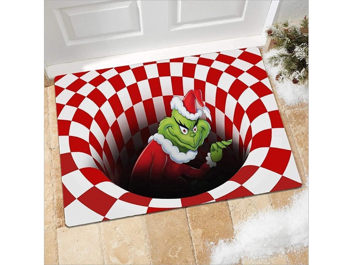 Capacho de Natal Nova Line 3D com design ilusionista, 50x80cm, indoor e outdoor, anti derrapante | S/MARCA